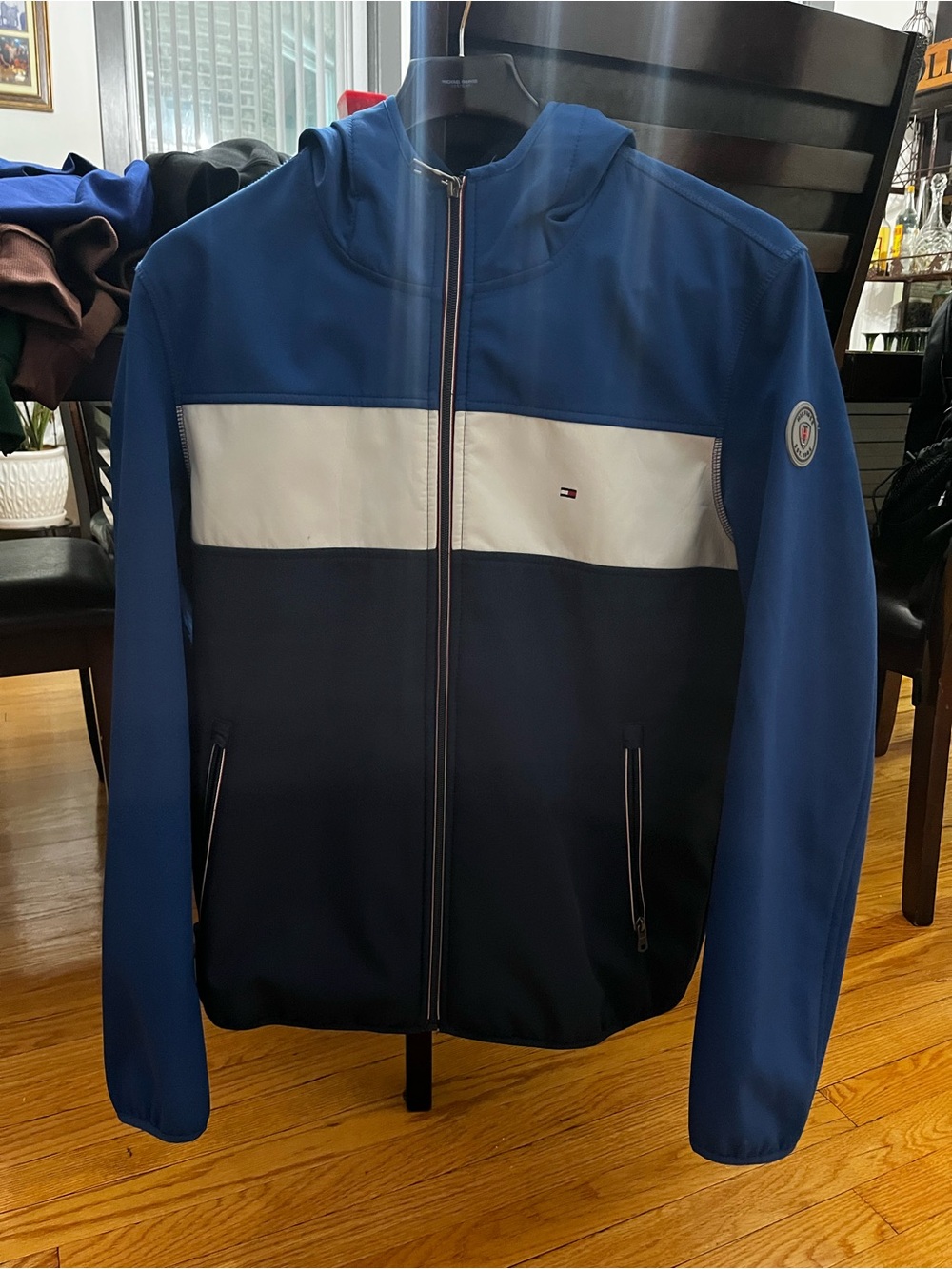 Tommy Hilfiger Men's Blue Colorblock Zip-Up Jacket